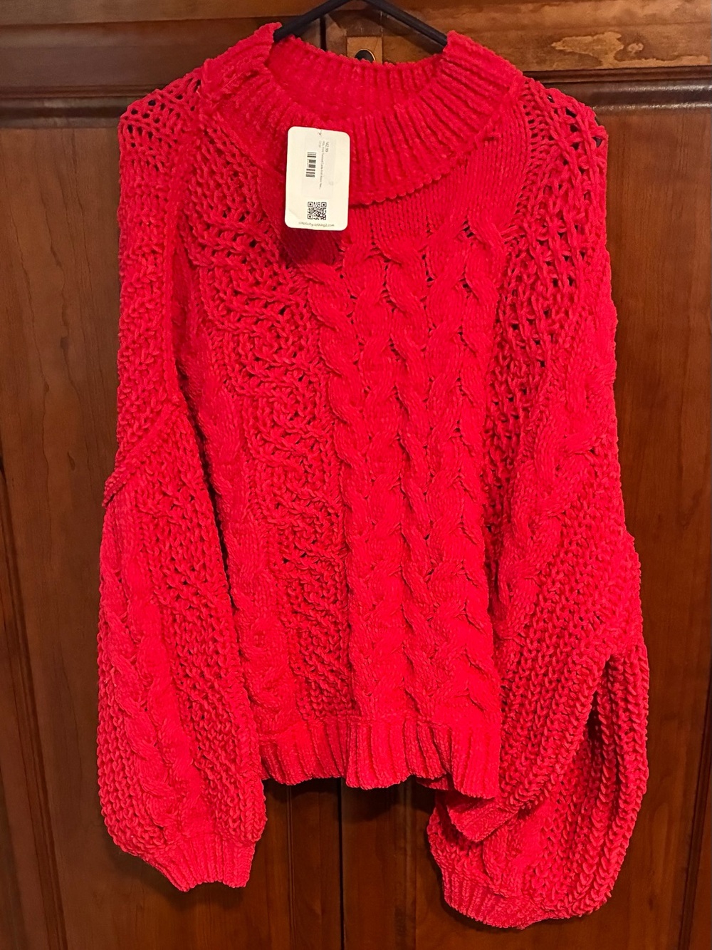 Pink POL Clothing Twisted Cable Knit Sweater